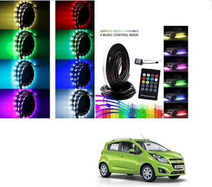 AuTO ADDiCT Car Underbody Lights Underglow Atmosphere Lights IR Remote Control Multi-Color For Chevrolet Beat Car Fancy Lights