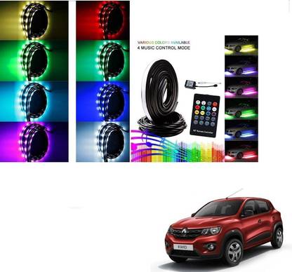 AuTO ADDiCT Car Underbody Lights Underglow Atmosphere Lights IR Remote Control Multi-Color For Renault Kwid Car Fancy Lights