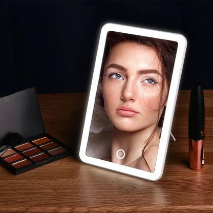 Renyke Makeup Mirror Touch Screen Vanity Mirror with LED Brightness Adjustable Portable USB Rechargeable