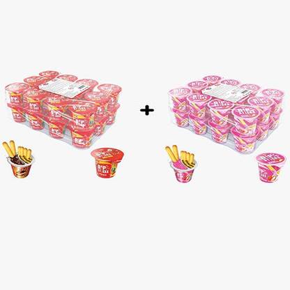 HUGS Motu Patlu Dip Sticks- Creamy dip and Biscuit Sticks | Chocolate + Strawberry Flavour (Pack of 2 , 24 pcs each) Cream Cracker Biscuit