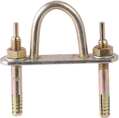DECENT AIR SYSTEM Nut & Bolt Set U Type Hook Hanger with M10X75mm Fasteners for Hanging Chandelier Ceiling Fan or Jhoomer Golden Set of 1