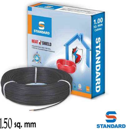 STANDARD FR PVC 1 sq/mm Black 1.5 m Wire