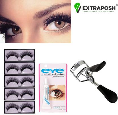 Extraposh EYELASH CURLER TO CURL EYES WITH Stylish Eye Lashes with Glue Transparent