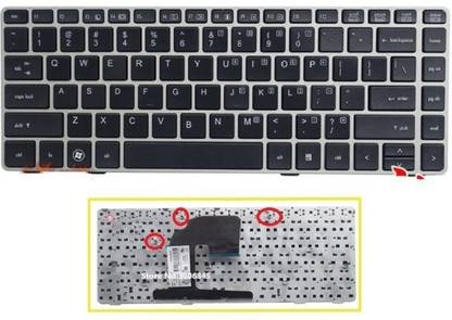 SellZone Laptop Keyboard for HP EliteBook 8460P, 6460B, 8460W, 8470B with Frame Without Mouse Internal Laptop-size Laptop Keyboard