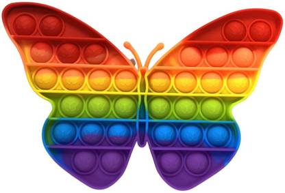 Techobucks Popping Game Push pop jumbo fidget toys Rainbow Butterfly Fidget Toys Bubble Fidget Sensory Toy Anxiety Relief Sensory Fidget Silicone Toys