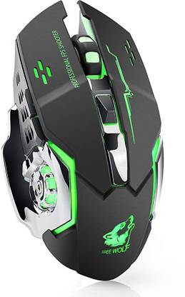 वेरिलक्स Gaming Mouse, RGB Multi-Colour 3200DPI Wired Silent Mice Computer Accessories, for Home Office Games 6 Buttons Multiple Functions (Silent Mute Gaming Mouse) वायरलेस Laser  गेमिंग माउस
