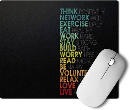 PrintingZone Think Positive Good Vibes Only MousePad Motivational Quote Mouse Pad Printed Mouse Pad for Computer Laptop And Gaming (9 inch X 7.5 inch) Mousepad