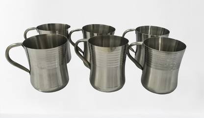D S LIGHT WEIGH HEAVY QUALITY CUPS 6 PCS STAINLESS STEEL 150ML CAPACITY Stainless Steel Coffee Mug