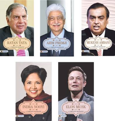 A Complete Biography Of Successful Businessmen | Azim Premji, Elon Musk, Indra Nooyi, Mukesh Ambani, Ratan Tata Business Principles From The World's Most Powerful Entrepreneur (Set Of 5 English Books) A.K. Gandhi And Abhishek Kumar