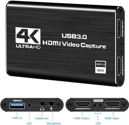 microware USB3.0 Video Capture Card,HDMI Game Capture Card,Portable Reliable Full HD 1080P Live Streaming Video Game Grabber Converter for Game/Live Broadcasts/Video Recording Media Streaming Device