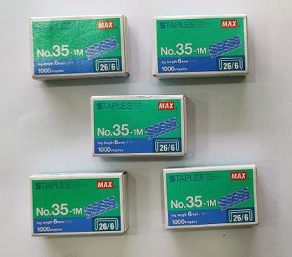 MAX Manual No. 35-1M Round Edge Staple Pin - Set of 5 Packets