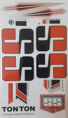 SS SLO SS SLOGGER RED PVC CRICKET BAT STICKER Bat Sticker