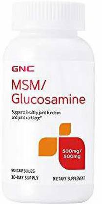 GNC MSM/Glucosamine 500mg/500mg, 90 Capsules, Supports Joint Function and Joint Cartil