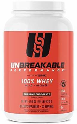 GNC Unbreakable Performance 100% Whey | Build + Recover, Banned Substance Free | Supre