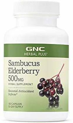 GNC Herbal Plus Sambucus Elderberry 500mg | Provides Antioxidant Support | 100 Capsule