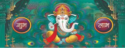 Suyesh enterprise Sri Ganesh High glossy Ceramic tiles 3d poster Classic Decorative Interior Exterior Crafted Wall Multicolor 8 x 18 inch Tiles (Green)