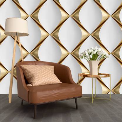Luxury Art & Paintings White, Gold Wallpaper