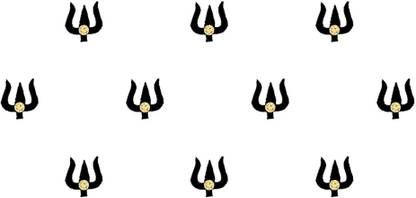 Comet Busters Black Velvet Trishul Bindis With Stone (BV1213) Forehead Black Bindis