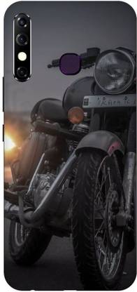 Bluvver Back Cover for Infinix Hot 8, X650C, Printed Royal Enfield ,Bullet,bike Back Cover