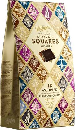 Whittaker's Artisan Squares Selection 18 Chocolate Squares - 189g Bars