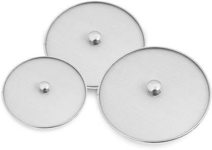 PRABHA Multipurpose Strainer Food Grade Quality Stainless Steel Vessel Net Cover Lid Collapsible Sieve