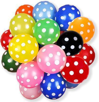 R G ACCESORIES Printed Party Decorative Polka Dot Balloon Set - Pack Of 50 - Party Decoration Balloon