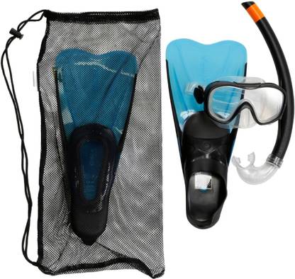 PATHAYAM tribord by decathlon kids snorkeling kit snk 500, fin, mask, snorkel,size eu-32/33 Diving Mask