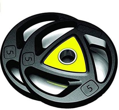 GS SPORTS Olympic Barbell | Rod Plates with 50 mm Internal Diameter Pack of 2= 10KG. Fixed Weight Dumbbell