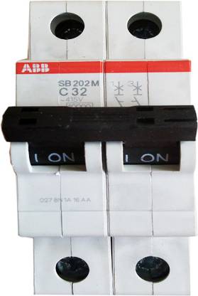 ABB 32A Double pole C Curve MCB - 10kA (SB202 M-C32) 32A Double pole C Curve MCB - 10kA (SB202 M-C32) MCB