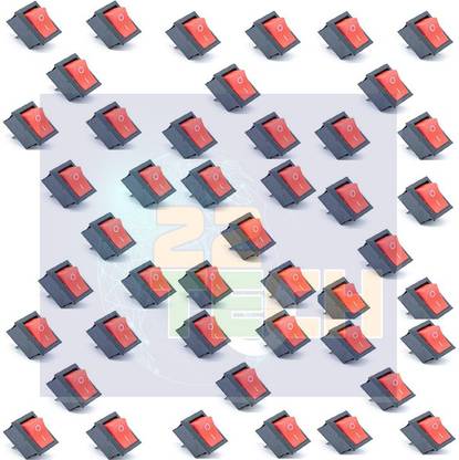 22 TECH On Off Rocker Switch, Mini Switch 2 Pin 2 Position AC 10A/125V 6A/250V,in line Press Button Rocker Switch for Car Auto Boat other toys Household Appliances (Pack of 50) Electronic Components Electronic Hobby Kit