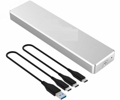 Nsinc Mini M.2 NVME SSD Enclosure Clip Type Aluminum NVME External Hard Drive Case USB3.1 Gen2 Type-C up to 2TB 10Gbps [SSD NOT Included] 3 inch Hard Drive Enclosure