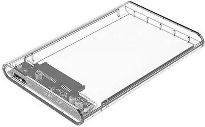 Nsinc 2.5 inch SSD Sata Hard Disk External Portable Case Cover USB3.0, 2139U3-CR (Transparent) 2.5 inch Hard Drive Enclosure