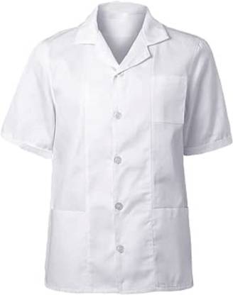 Rilekh White Apron for Doctors, Pharmacists, Lab Technicians with Half Sleeve, Antimicrobial, Natural Cotton, Unisex SIZE 34 Shirt Hospital Scrub