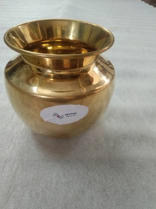 SKYTAIL Pure Brass Kalash Lota for Pooja (1 Litres) Brass Kalash