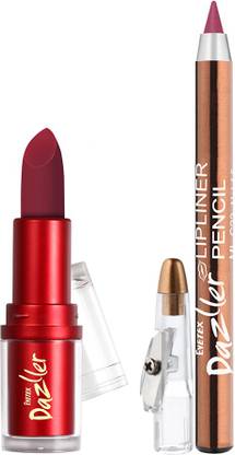 Eyetex Dazller Lipstick (Matte) - M138 (Wine Rose), 4g + Lipliner Pencil (with built-in sharpener) - DLL138, 1.5g