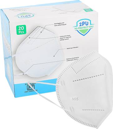 2PU BIS Certified FFP2 breathable Face mask with 5 layer filteration, protect from anti-pollution, dust particle, viruses and filter bacteria N95 Face Mask with Earloop Reusable