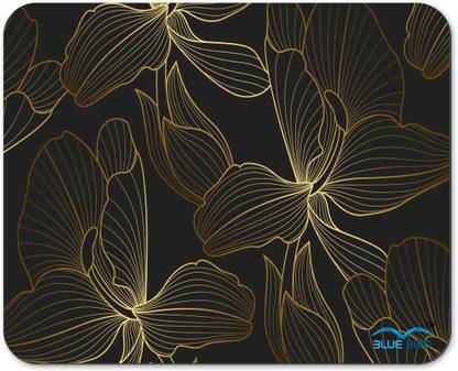 AVNAM AV112 Abstract Golden Floral Design B13 Non-Slip, Rubber Base Mousepad Mousepad