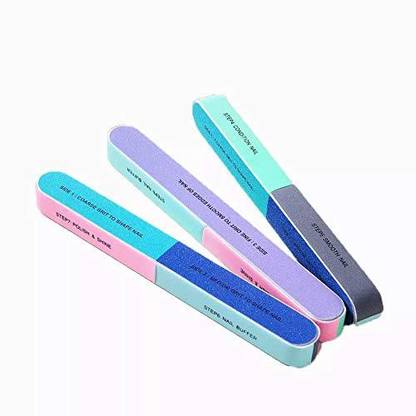 PRASUNA ENTERPRISES 7-Sided Nail Buffers/Filers for Manicure (Random Colours)