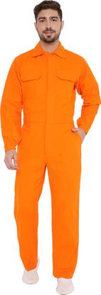Associated Uniforms ORANGE PLAIN BOILER SUIT SIZE L MADE UP OF 100% SOFT COTTON OF 240 GSM Paint Coverall