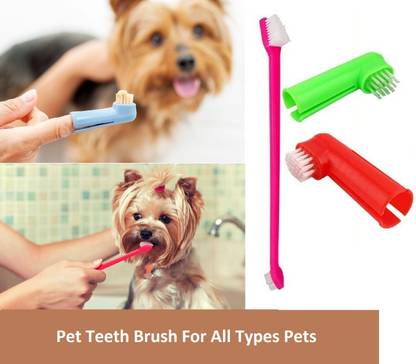 Hachiko Dogs/Cats Toothbrush Cleaning Dental Teethbrush Finger Toothbrush Dog Cat Cleaning Brush Pets Tools Supplies Pet Teethbrush, Pet Teeth Cleaning, Pet Hand Toothbrush (Dog,Cat) Pet Toothbrush