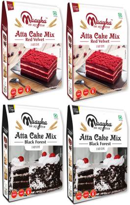 Maayka - Ek Atoot Rishta Atta Black Forest Cake Mix & Red Velvet Cake Mix 2-175G + 2-175G 700 g