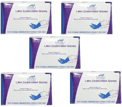 NMD NEXUS MEDODENT Safe Touch Latex gloves, Medical Examination Gloves (MEDIUM) (100PC X 5 BOX) Surgical Plier