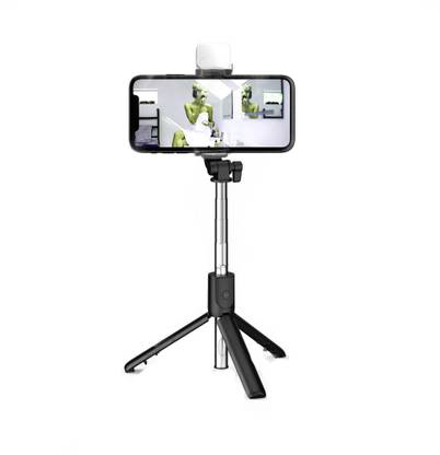 Wrapadore Selfie Stick Tripod With Fill Light +Dustproof Bag Wireless Bluetooth Detachable Remote, 360°Rotation, Selfie Stick And Stand R1S With Flash Light And Remote Control Selfie Stick Extendable Stick Mini Tripod With Detachable Remote For Smart Selfie Phone Holder Camera Flash Tripod, Monopod, Tripod Ball Head, Tripod Bracket