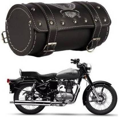 SRPHERE Saddle Bag Black Leather Motorbike Saddlebag