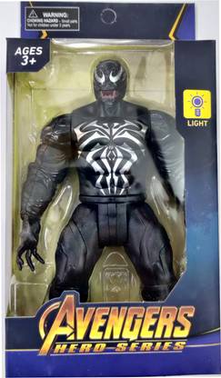 Hari Om gallery Venom black Spider-Man action figure with light bendable flexible high detailing