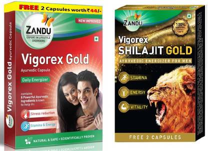 ZANDU Vigorex Gold and Shilajit Gold for Stamina and Energy