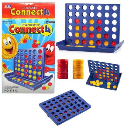 Gadget Mart Connect 4 in A Row Line Compact 21 Red and Yellow Party & Fun Board Game