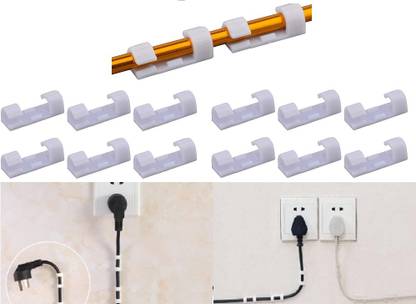 VAAMnational Wire Holder Wire Clamp Cable Management Self-Adhesive Network Charge Cable Clip Wire Organizer Cable Hanging Hooks Random Color Plastic Hook & Loop Cable Tie Cable Protector