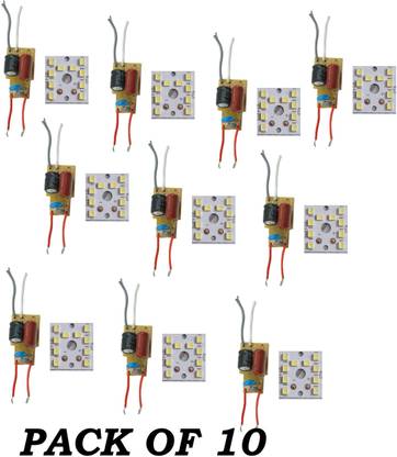 SG Flash (Pack of 10) 9w MCPCB Led WITH DRIVER Raw Material For Led Bulb Light PREMIUM QUALITY Electronic Components Electronic Hobby Kit