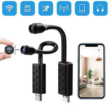 SIOVS Spy Small WiFi Camera Full HD Video and Audio Recorder 1080p HD Mini Security Cameras with USB Universal Interface Remote View Wireless IP Cam, Motion Detection Camera for Home Hidden Supports 64GB Micro SD Card (Not Included) Security Camera